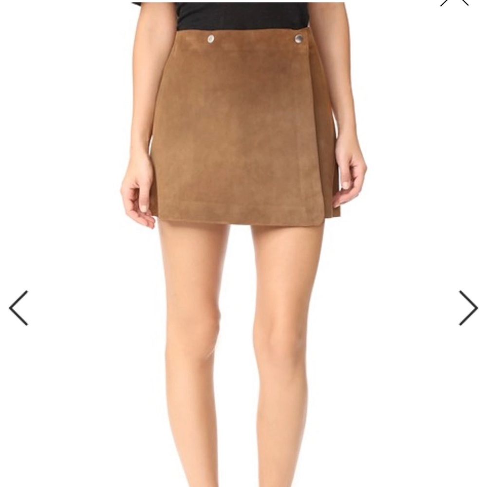 Theory Suede Wrap Mini Skirt
